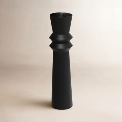 Floor Vase Stacked Biconical Rings Geometric Architectural Metal Decor