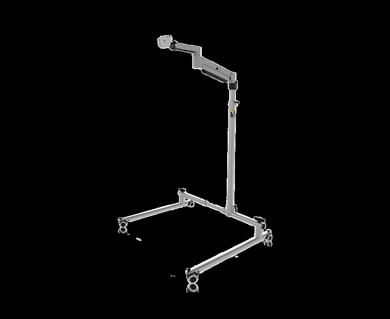 Floorstand Mount Articulating Arm Low Profile U Shaped Base Rolling