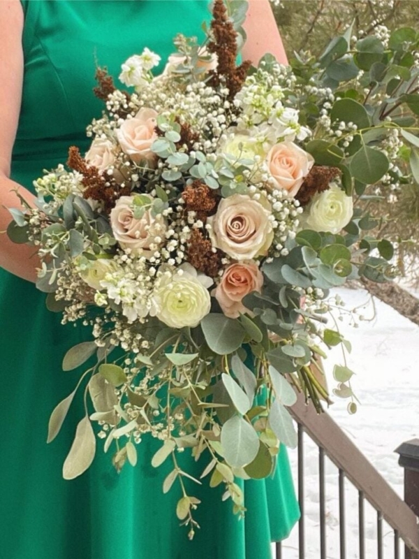 Floral Bouquet Rustic Chic with Textural Spikes and Eucalyptus