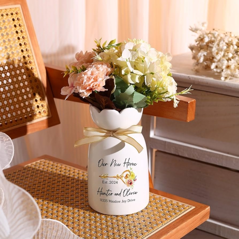 Flower Vase Scalloped Ceramic Personalized Housewarming Gift Ideas