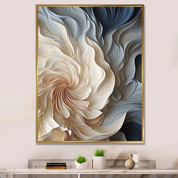 Framed Abstract Art Layered Spiral Design Blue Gold Frame