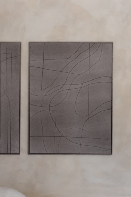 Framed Abstract Wall Art Slim Frame Line Art Print