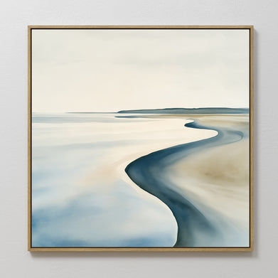 Framed Canvas Art S-Curve Composition Abstract Seascape Nordic
