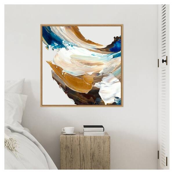 Framed Wall Art: Abstract Expressionist, Crashing Blue Palette