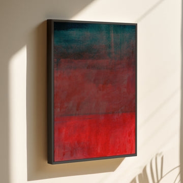 Framed Wall Art Horizontal Banding Dark Teal Header Modern Minimalist