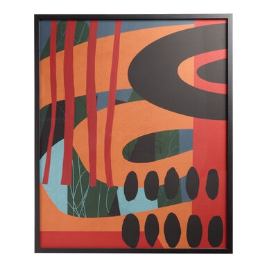 Framed Wall Art Mid Century Organic Swirls | Retro-Vibe Decor
