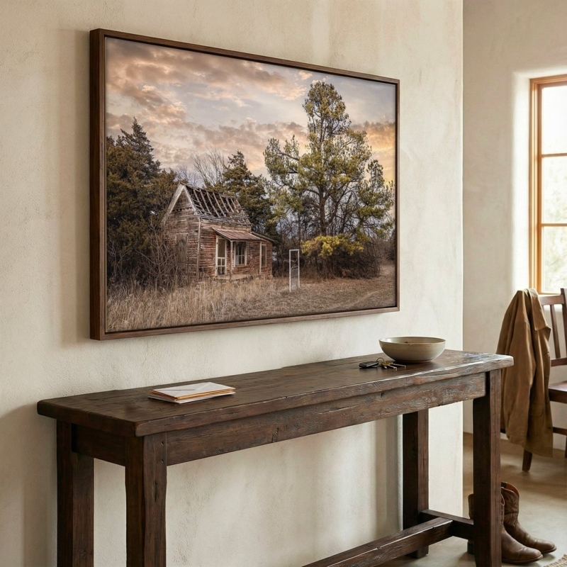 Framed Wall Art Oversized Rustic Farmhouse Abandoned Farm Canvas Print