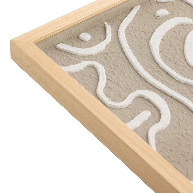Framed Wall Art Paper Raised Tactile Lines Wood Frame
