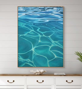 Framed Wall Art Refractive Water Ripples Wood Toned Frame Water Pattern