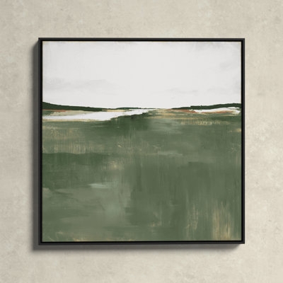 Framed Wall Art Sage Green Abstract Brushwork | Calming Farmhouse