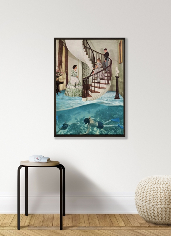 Framed Wall Art: Surrealist Composition, Victorian Imagery, Eclectic