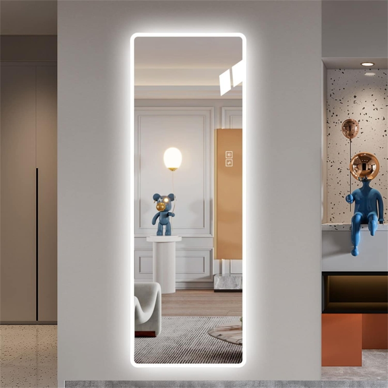 Frameless Full Length Mirror LED Backlit with Rounded Corners