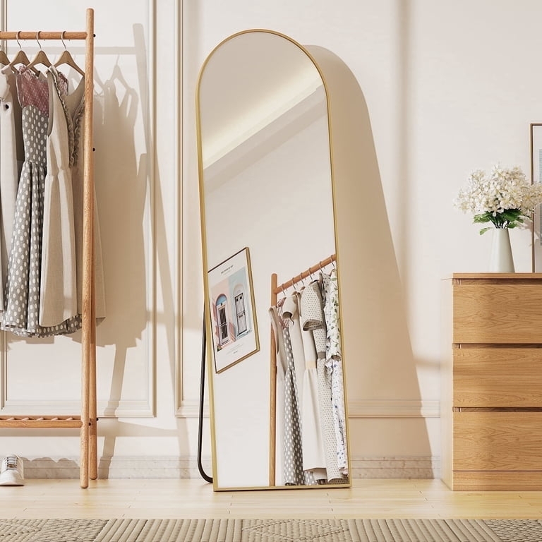 Full Length Leaning Mirror, Arched Top for Contemporary Minimalist Room