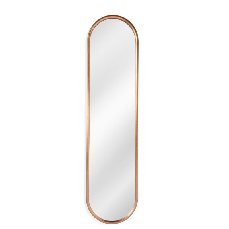 Full Length Mirror Capsule Shape Thin Frame Minimalist Contemporary