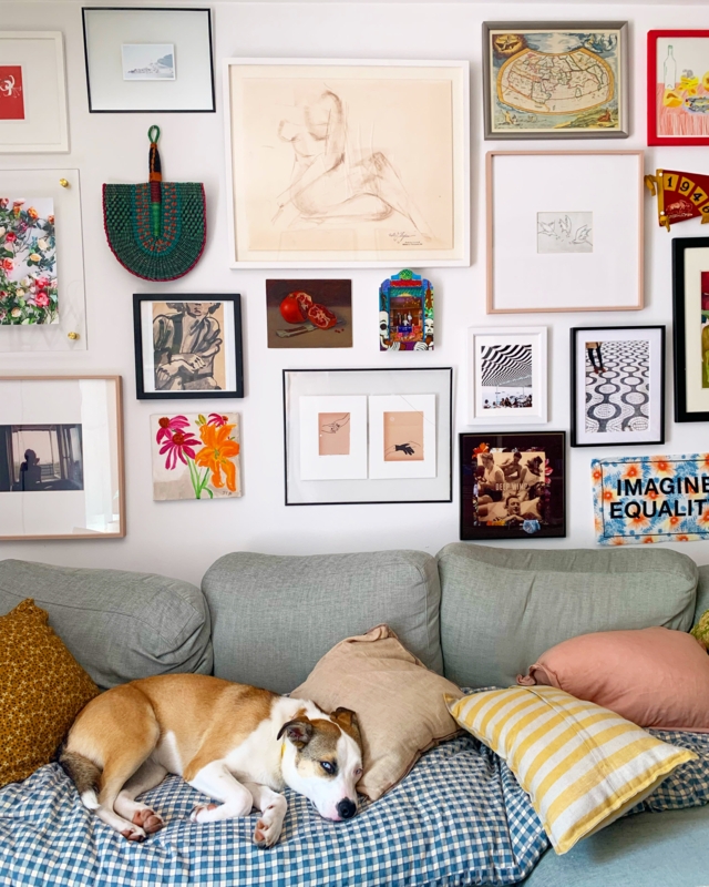 Gallery Wall Eclectic Mixed Media Art Layered Textiles Layout Ideas