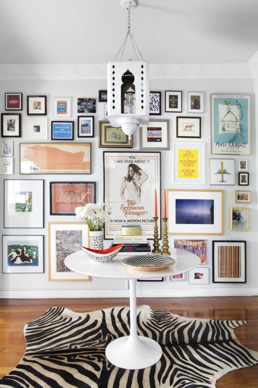 Gallery Wall: Floor to Ceiling Eclectic Art Arrangement