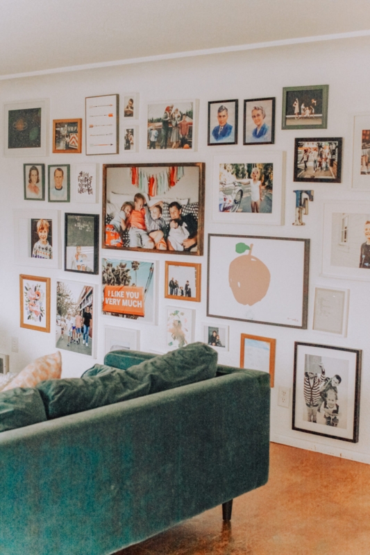 Gallery Wall Mixed Frame Family Photo Display Dense Layout