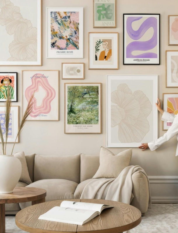 Gallery Wall, Scandinavian Abstract & Botanical Prints