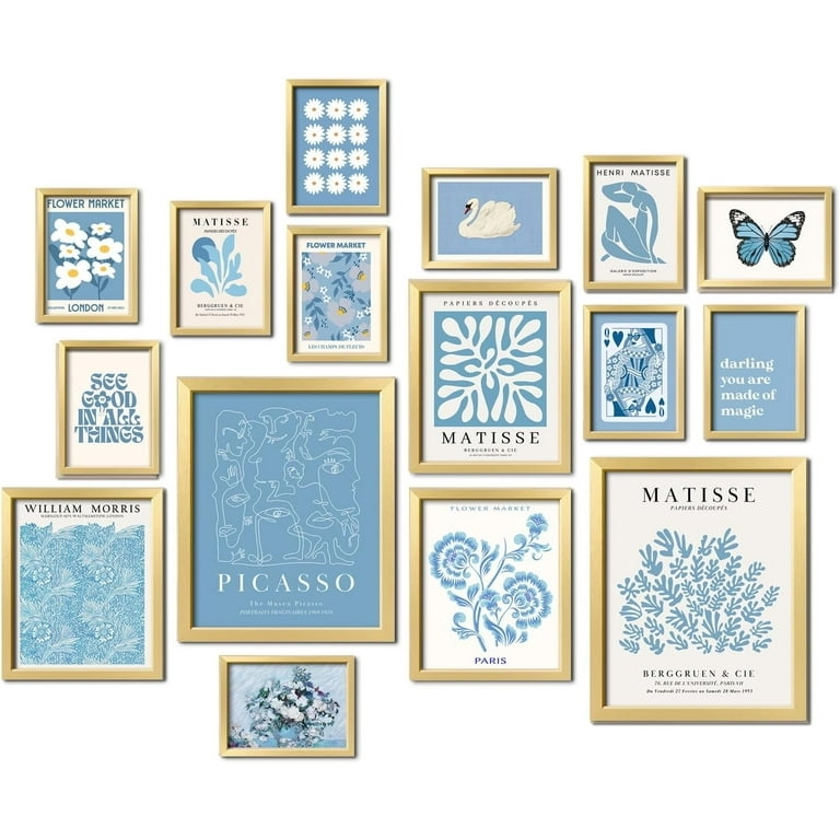 Gallery Wall Set Matisse Inspired Gold Toned Frames Multi Piece Framed