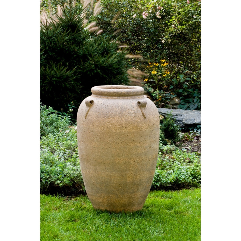 Garden Jar Sandblasted Finish Scrolled Handles Large Scale