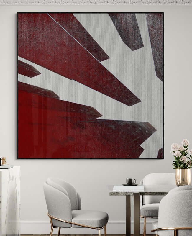 Geometric Abstract Canvas Pattern Gray Accent Modern Decor
