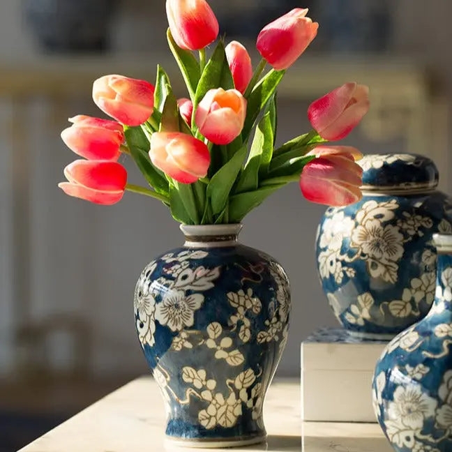 Ginger Jar Traditional Floral Hand Painted Detail Glossy Finish