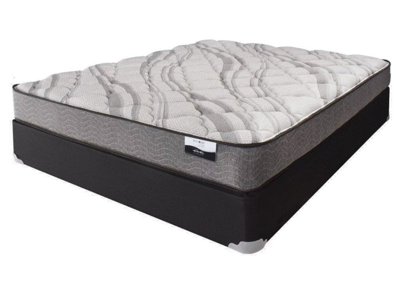 Gray Quilted Wave Mattress and Black Box Spring Foundation