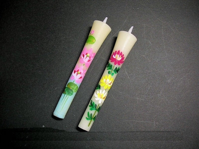 Hand-Painted Floral Candles with Japanese Tapered Silhouette