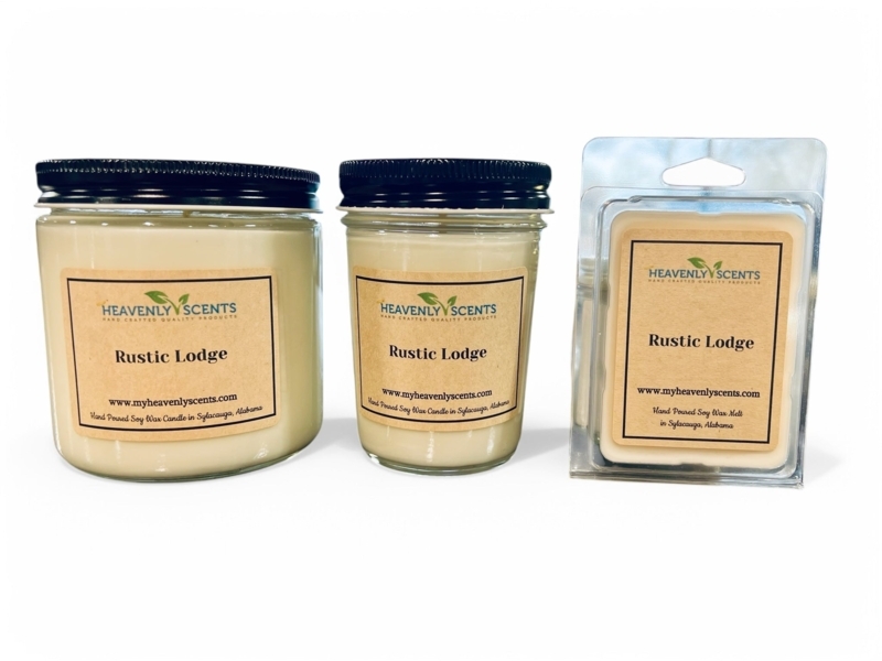 Hand Poured Soy Candle Set with Kraft Paper Labels and Melts