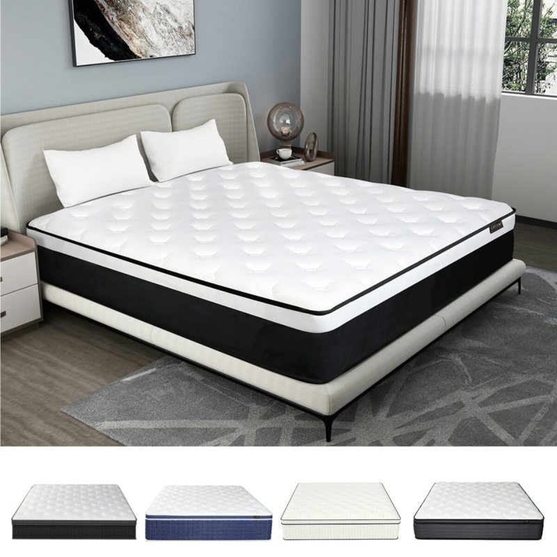High Contrast Hybrid Mattress, Black Border Quilted Top