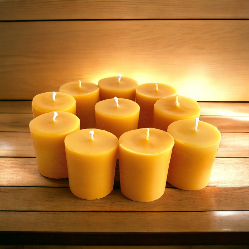 Honey Gold Votive Candles, Matte Finish, Organic Home Fragrance