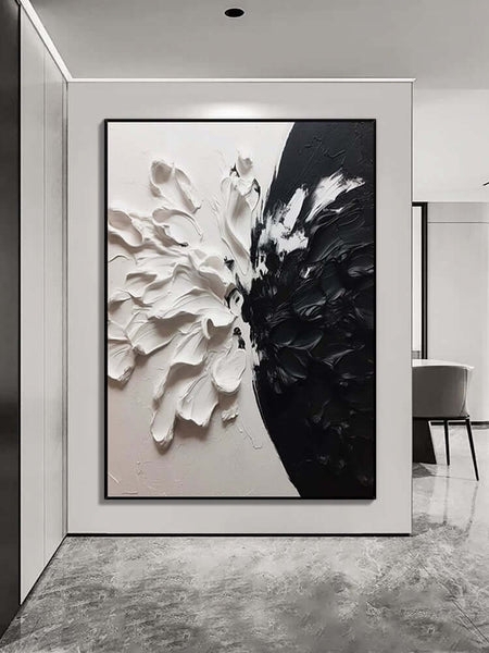 Impasto Wall Art: Heavy Textured Modern 3D Floral Canvas Painting