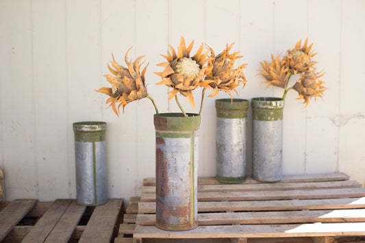 Industrial Vases Weathered Metal Floor Vases Repurposed Artillery Style