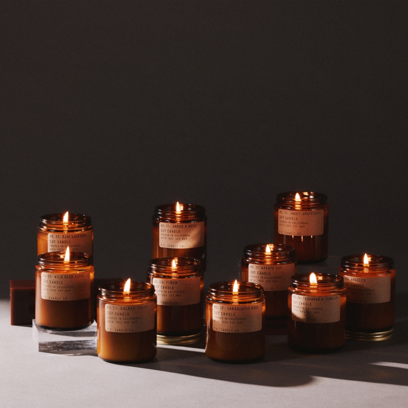 Jar Candle Bundle Amber Glass Apothecary Aesthetic Moody Lighting