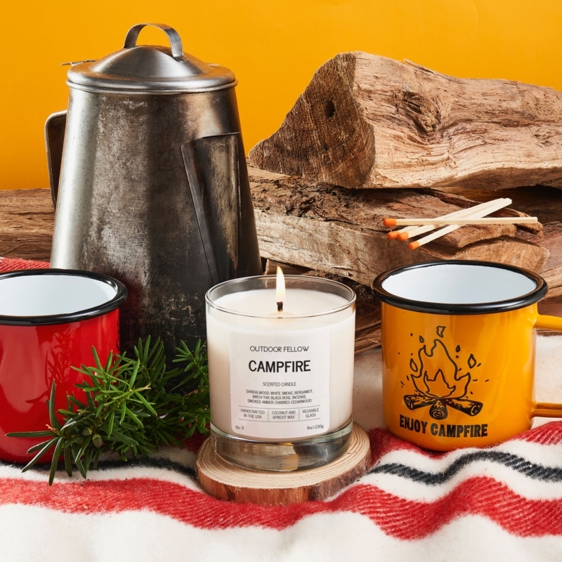 Jar Candle: Campfire Theme Scent, Outdoor Inspired Home Fragrance