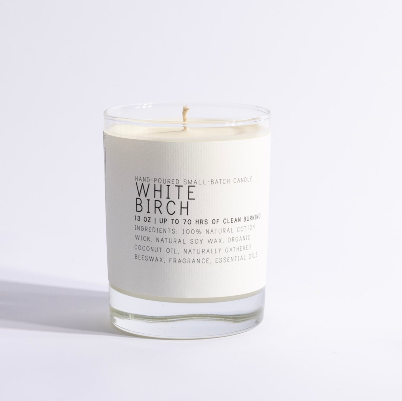 Jar Candle Textured Paper Label Hand Poured Glass Minimalist