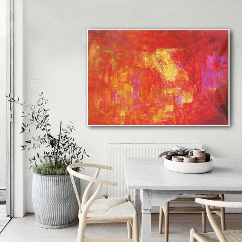 Large Abstract Painting Painterly Brushstrokes Vibrant Palette