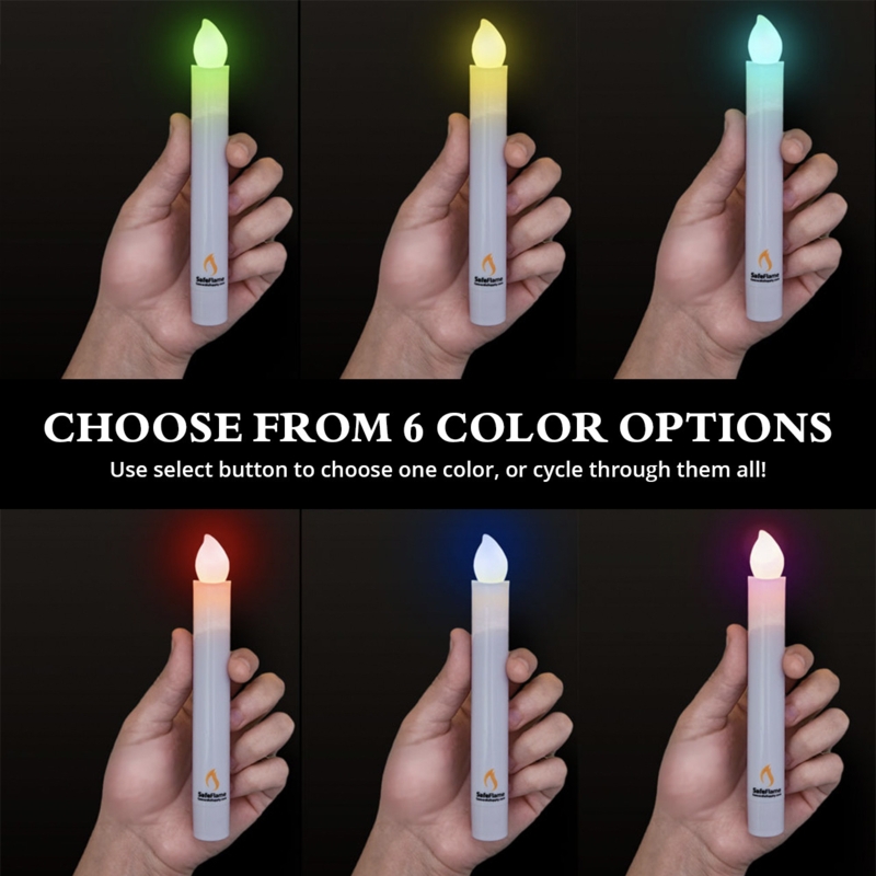 LED Candle Multi-Color Glow Slim Profile 10-Pack