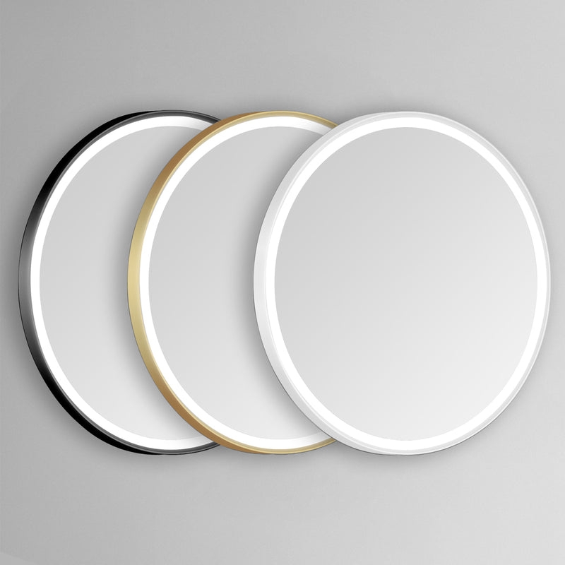 Lighted Mirror Round Integrated LED Ring Minimalist Vanity Glow