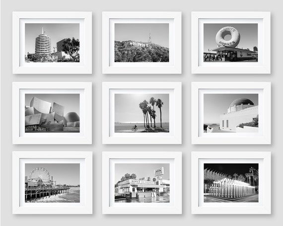Los Angeles Wall Art: 3x3 Grid Landmark Set