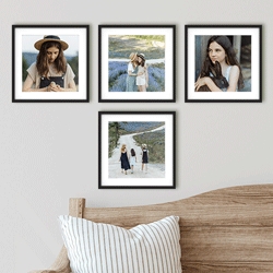 Magnetic Framed Photo Prints with Staggered Gallery Layout