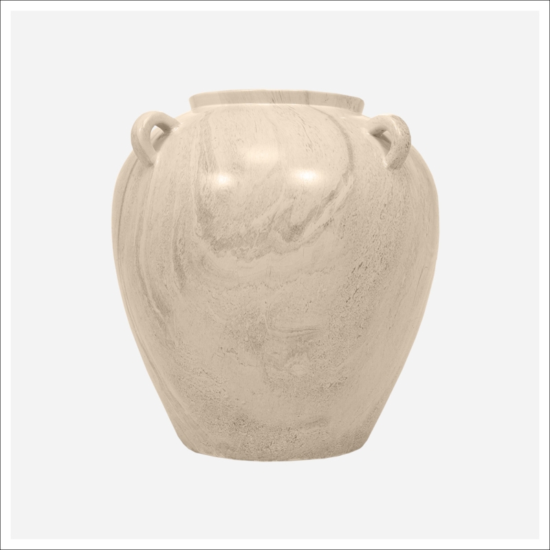 Marbled Stoneware Decorative Vase with Twin Shoulder Handles