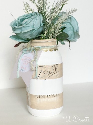 Mason Jar Striped Pattern Matte Farmhouse Mason Jar Centerpieces