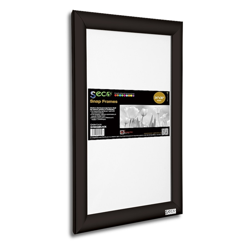 Matte Black Picture Frame with Snap Opening for Professional Display