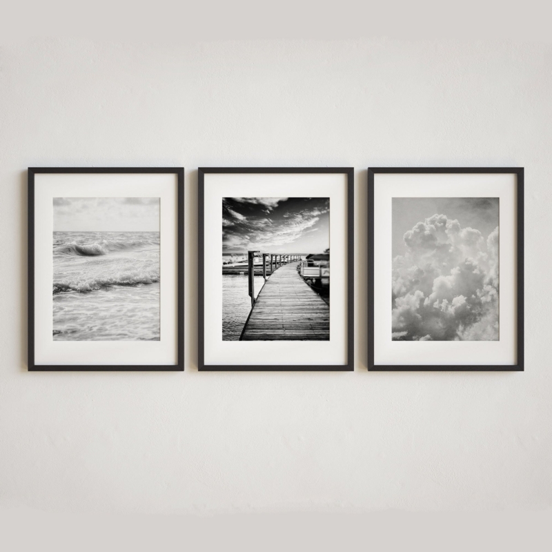 Matted Wall Art Set: Nature Triptych Photography