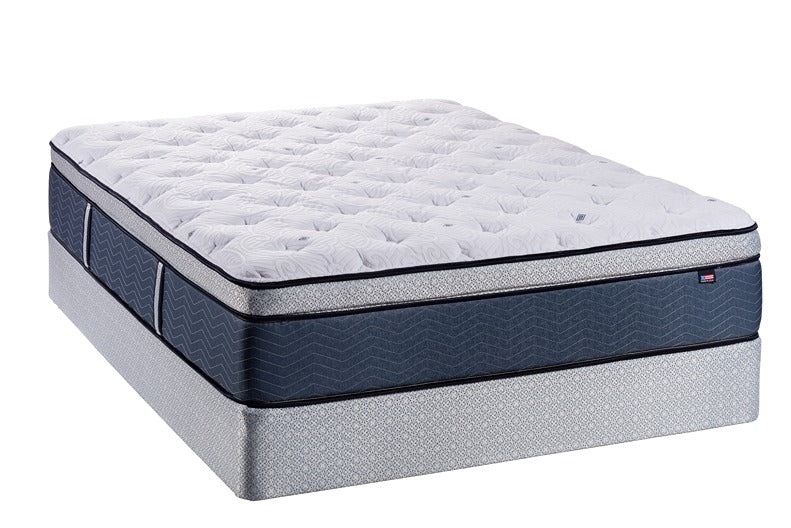 Mattress Chevron Patterned Border Tri Tone Navy Blue Gray Set
