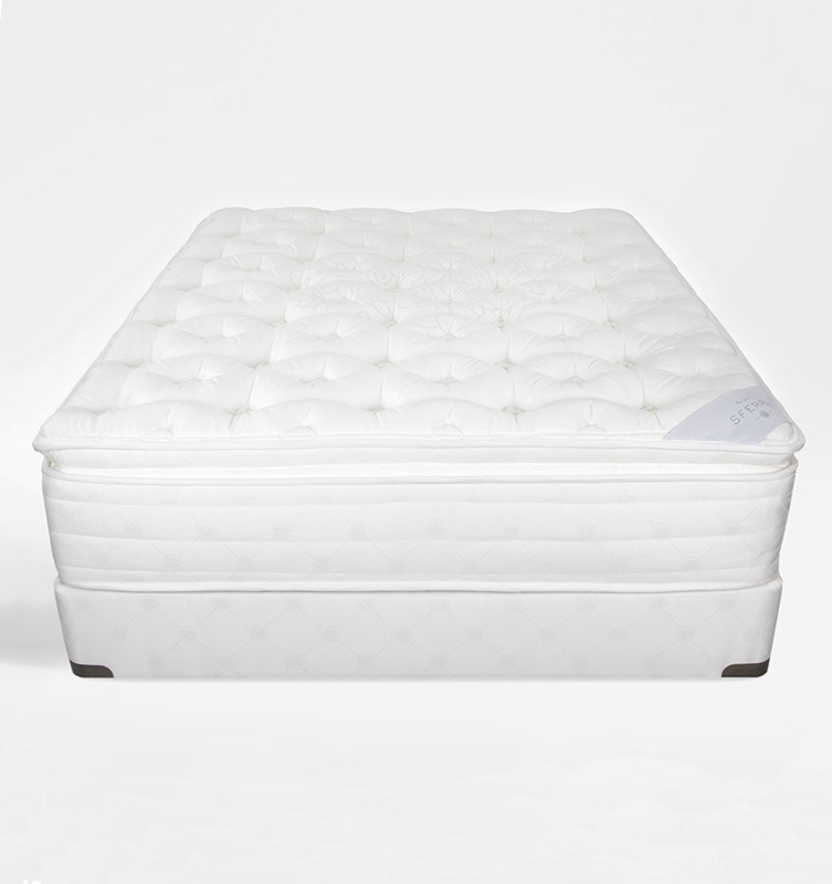 Mattress Integrated Base High Profile White Tufted Plush Design