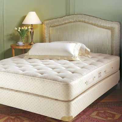 Mattress Set Cream Button Tufted Side Handles Classic Style