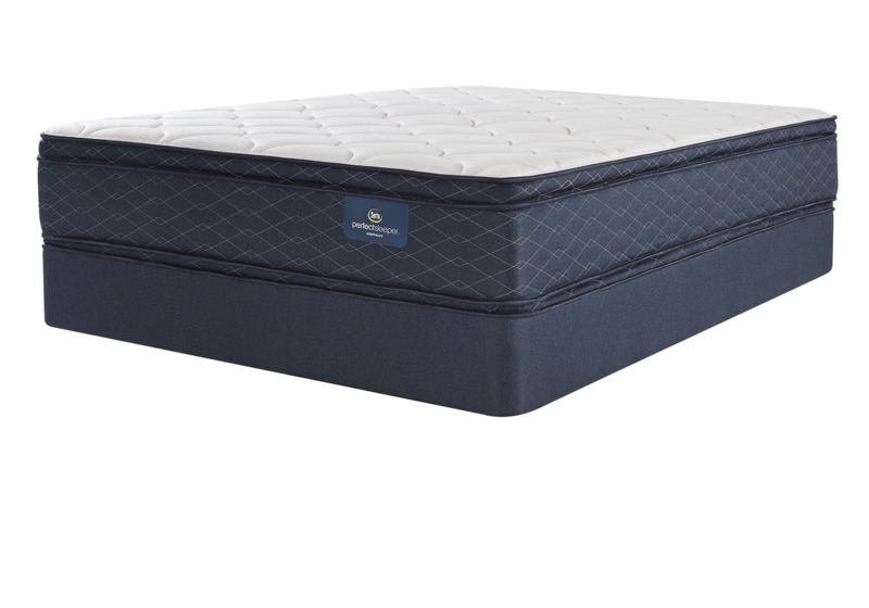 Mattress Set Diamond Quilted Euro Pillow Top Navy Blue Design