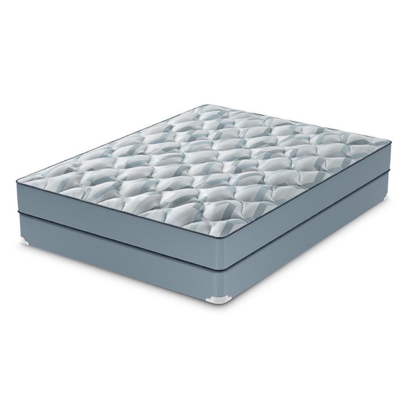 Mattress Set with Matching Foundation and Geometric Quilted Top